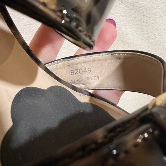 J. Crew Collection Patent leather leopard cheetah crossed buckle straps heels - Picture 7 of 10